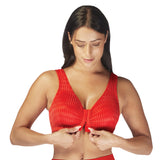 Carole Martin Full Freedom Front Closure Comfort Bra - Red