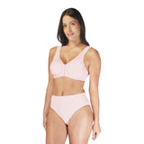 Full Freedom Cotton Bra Pink Front Closure Wirefree 