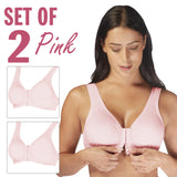 Full Freedom Cotton Bra Pink Front Closure Wirefree  Set of 2
