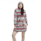 Women's Mid-thigh Hooded Plush Zippered Lounger