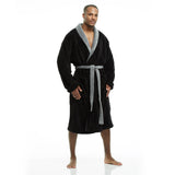 Men Bath Robe Soft Fleece Shawl Collar