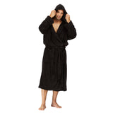 Men Hooded Bathrobe Black