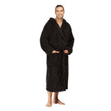 Men Hooded Bathrobe Black