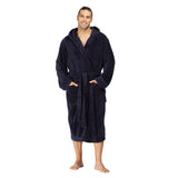 Men Hooded Bathrobe Blue