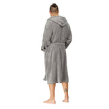 Men Hooded Bathrobe Black