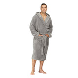 Men Hooded Bathrobe Black