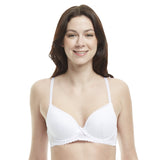 Underwire Push-Up Bra with Full Coverage and Padded Cups with Lace Detailing