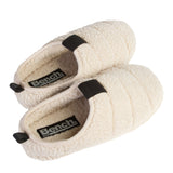 Beige Man Sherpa Scuff Slip-on Slippers Bench Brand Padded Non-skid Rubber Sole